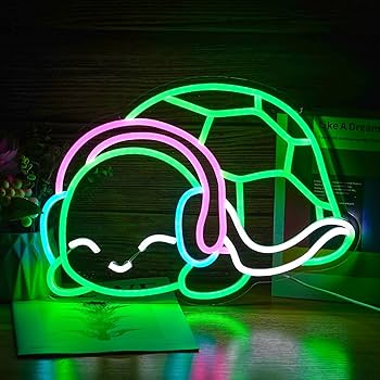 激レアカラー★ネオンライト MOON eyesデザイン★世田谷ベース★アメトイ Amazon.co.jp: カメネオンサイン 緑 白い ピンク亀ネオンライト
